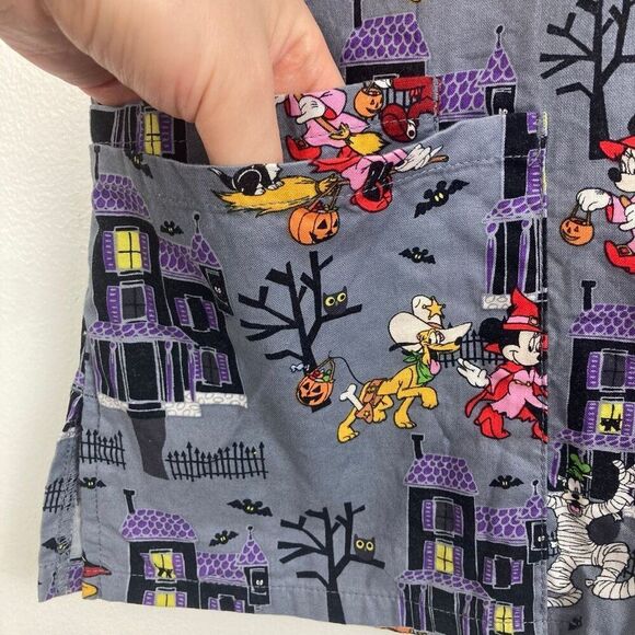 Disney Mickey Mouse Halloween Scrubs Medical Uniform Top 100% Cotton Women’s S - Picture 8 of 13
